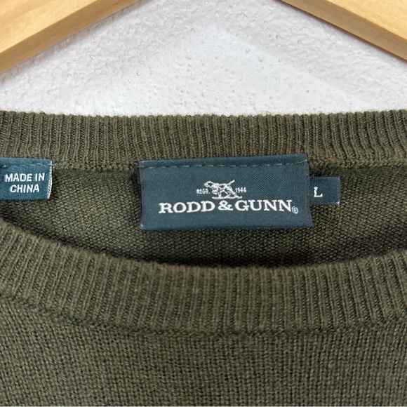 Rodd & Gunn Cashmere/Wool‎ Olive Green Crewneck Sweater Men’s Sz Large - Picture 3 of 5